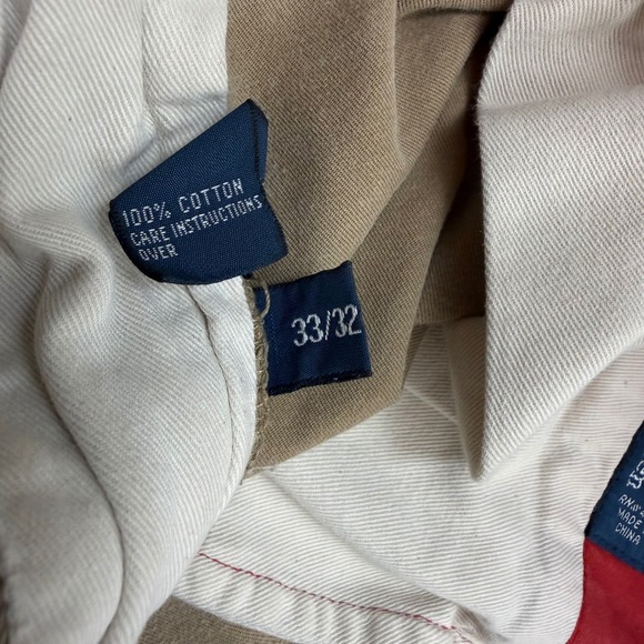 Polo Ralph Lauren Distressed Chino Pants Tan Khaki Mens 33x32 Patch Work RN41381 - Picture 4 of 14